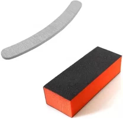 ROBIFEL Multicolour Nail Art Shiner Buffer Block Orange Buffing Sanding File and 1 Nail Filer (Set of 2)