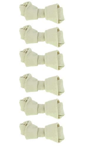 Dog rawhide bones Bulk pack of 6 natural rawhide protein treats knot bone chews Small