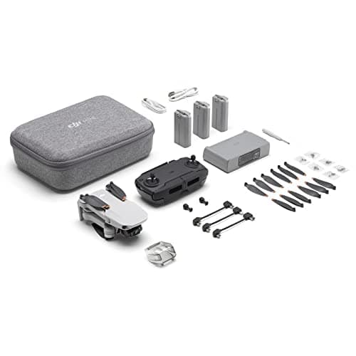 DJI Mini SE Fly More Combo - Camera Drone with 3-Axis Gimbal, 2.7K Camera, GPS, 30-min Flight Time, Reduced Weight, Less Than 0.55lbs / 249 Gram Mini Drone, Improved Scale 5 Wind Resistance, Gray