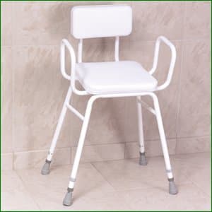 Malvern Vinyl Seat Perching Stool - Adjustable Height with Armrests and Padded Backrest