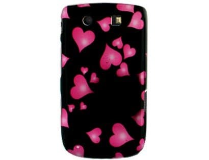 Hard Plastic Phone Protector Cover Case Raining Hearts For BlackBerry Torch 9800 9810