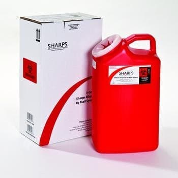 Sharps Disposable By Mail System 2 gal./Holds Approx 440 - 460 1 cc Syringes/ by Sharps Compliance, Inc