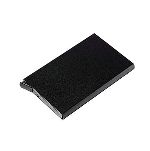 Credit Debit ATM Cards Wallet - RFID Blocking Aluminum Automatic Pop-up Case RFID Anti-Theft RFID Metal Card Wallet (Black) Wallet