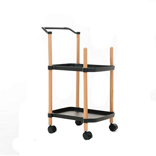 ZHAOYONGLI Tables,End Tables,Side Table Sofa Side A Few Corner A Few Creative Side of The Square Table Tea Cabinet Mobile Rack Pulley (Color : Black, Size : 333480cm)