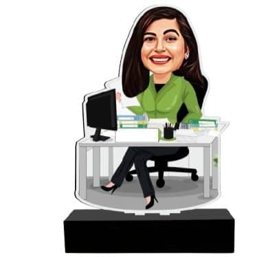 Personalized Gift for IT Employees - Caricature Standee With personalized caption Coolest gift for IT employees Unique corporate gift (Boss Queen)