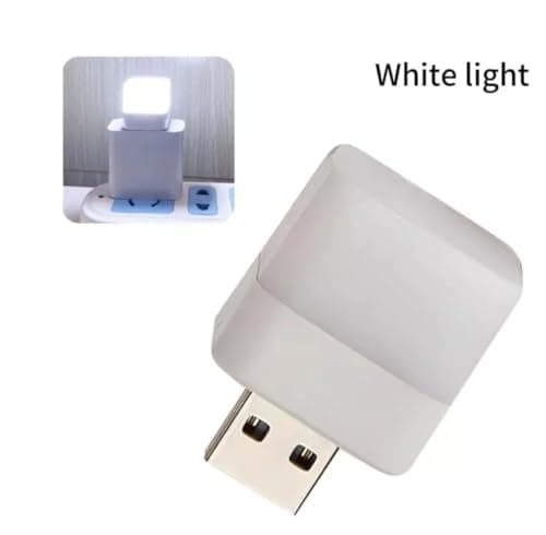 Mini LED Light, Flexible USB Ambient Light, Mini USB LED Light, Portable Car Bulb for Bedroom, Bathroom & Kitchen Use | Plug in Night Light Bulb (White) Set of - 3