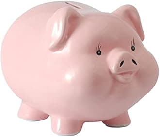Piggy Banks for Adults Boys Girls Children Kids Coin Money Pig (Pink)