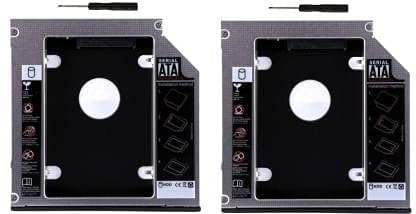 CARE CASE® Optical Bay 2nd Hard Drive Caddy, 9.5 mm CD/DVD Drive Slot for SSD and HDD (Pack of 2)
