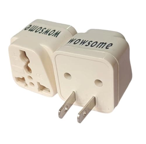 Wowsome 2 Pcs. US Converter Plug Adapter – Convert Indian, UK/EU/AU Plug to USA, Canada, Japan, Philippines & 30+ Countries – Type A 10A – Universal Plug Conversion Travel Adaptor – Pack of 2 – White
