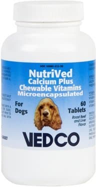 NutriVed Calcium Plus Chewable Vitamins For Dogs - 60 Tablets by Nutrived