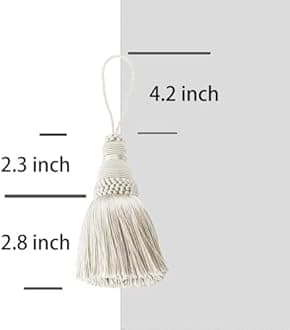 BEL AVENIR Tassel Key Tassel with Loops Handmade Craft Charms DIY Accessories Elegant Soft Making Curtain Home Decoration (Beige, 4 pcs)