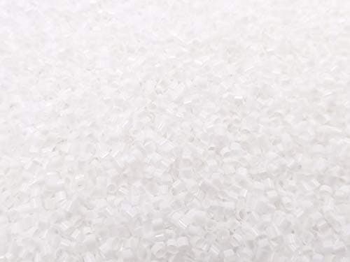 25 Gram Bag (SRC) White Opaque Crispy Bingsu Beads for Crunchy Slime, Rolled Glitter Straw Beads, 3D Glitter, Slime Supply,