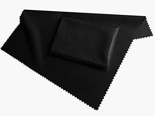 FairPrices HighTech microfibre display cleaning cloth black - washable (20cm x 19cm) - microfiber for Smartphone, eBook Readers, Tablet PC, glasses