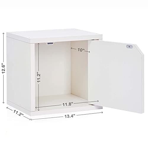 Way Basics Eco Stackable Connect Storage Cube with Door, White (made from sustainable non-toxic zBoard paperboard) by Way Basics