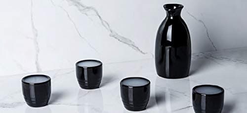 True Moga: 5-Piece Black Sake Set, 5 Ct