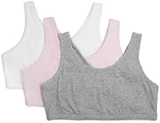 Fruit of the Loom Girl's Cotton Built-up Sport 3 Pack(Pack of 3) Sports Bra