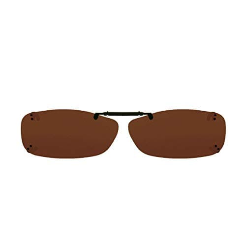 Solar Shield Clip-on Polarized Sunglasses Size 54 Rec B Brown Frameless New