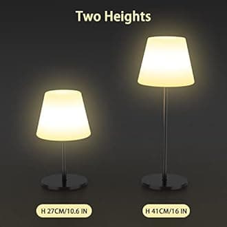 Outdoor Table Lamp,Battery Operated Cordless Table Lamp,Outdoor Lamps for Patio Waterproof,Dimmable Warm White and RGB LED Desk Lamp,Portable Night Light for Garden,Balcony,Bedroom,Camping.