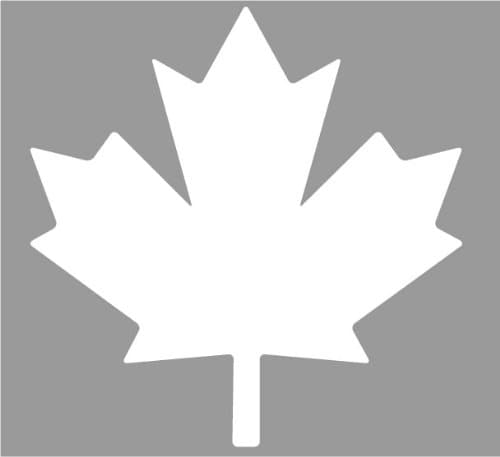 Lucidchaos Graphics Maple Leaf Decal Sticker - Size:6.0 x 6.0 inches - Color:White