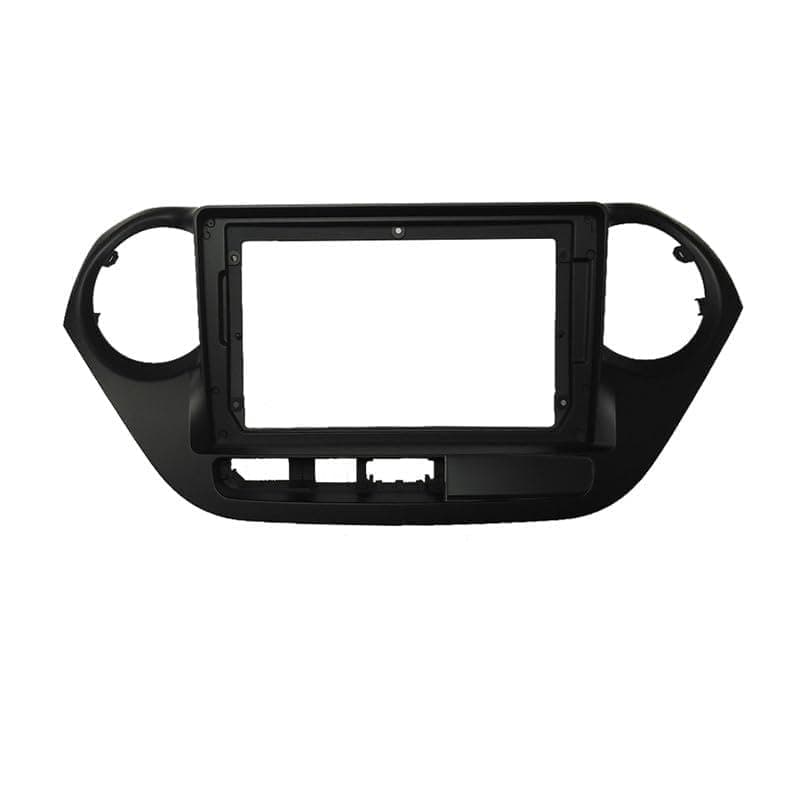 Car Front Side Air Outlet Vent Frame Trim Compatib 9" 2 Din Android Head Unit Car Radio Frame Kit/Fit for Hyundai Grand I10 2013-2016 Auto Stereo Dash Panel Facia Trim Bezel Faceplate ABS Silver Car