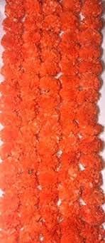 Phool Mala Artificial Flower (Orange, 5 Piece)