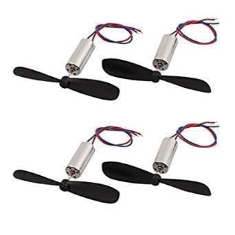 SP DC 3.7V 716 7x16mm Micro Coreless Motor with Propeller High-Speed Mini Drones (4 Motors + 4 Propellers), Metal