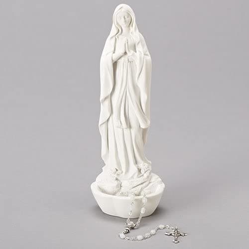 Roman 20cm White Madonna Rosary Holder