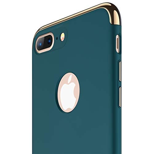 RANVOO iPhone 7 Plus Case, Slim Fit Thin Hard Stylish Cover 3 in 1 Detachable Case, Dark Green [Clip-ON Series]