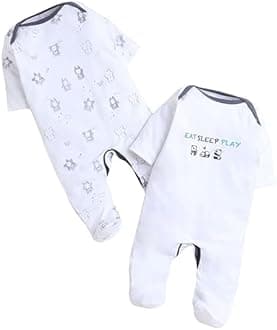EIO100% Cotton Rompers Sleepsuits Jumpsuit Night Suits for Infants Newborn Baby Boys & Girls