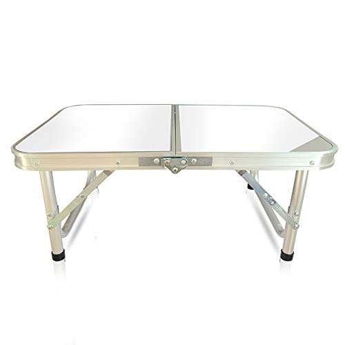 Folding Table, Outdoor Table Adjustable Height Camping Portable Folding Table Square, Picnic Table Camping Lightweight with Extended Legs, White