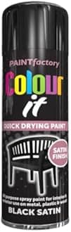 Classic Signature - 1 x All Purpose Black Satin Aerosol Spray Paint 250ml Quick Drying Spray,Fast Dry and Excellent Coverage for Wood, Metal, Plastic and more