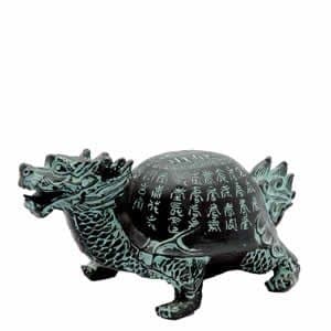 Patina Green - Bronze Dragon Headed Turtle - 6"