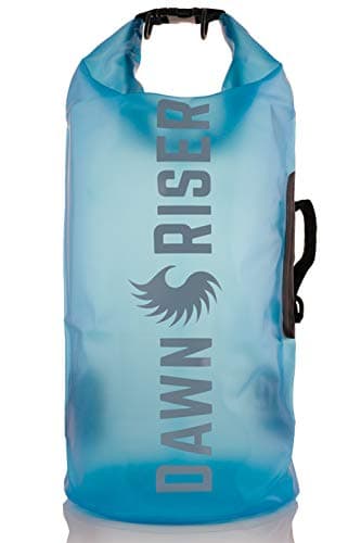 Dawn Riser Kayak Waterproof Dry Bag Backpack – & Transcluscent - for Camping, Hiking, Rafting, Boating, Swimming, Beach, Outdoor – Roll Top Floating Compression Sack Gear (10L, Ocean Blue)