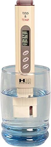HM DigitalTDS-4TM Handheld TDS Meter Tester With Large LCD Screen Includes ATC Temperature Reading Testing For Hydroponics Gardening Aquariums Reefs Pools Spas Water Treatment Drinking Pure Filter system