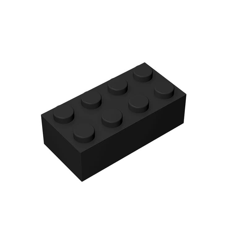 Classic Bulk Brick Block 2x4, 100 Pieces Building Bricks, Compatible with Parts and Pieces 3001 And All Major Brands (Colour: Black)