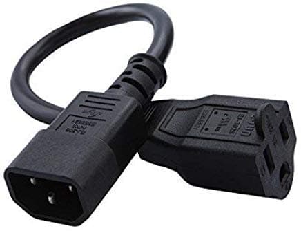 CableCreation [5-Pack] 1 Feet Standard Computer Power Adapter Cord NEMA 5-15R to IEC320 C14, 0.3M / Black