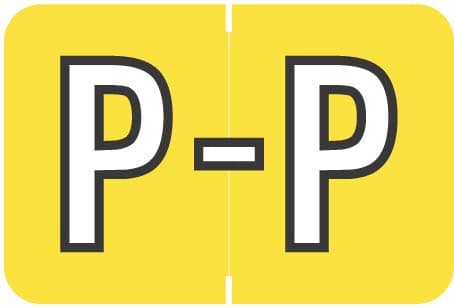 Doctor Stuff - File Folder Labels, Alphabet Letter P, Barkley/Sycom FABKM - BRAM Series Compatible Alpha Stickers, Yellow, 1" x 1-1/2", 126 Labels/Package