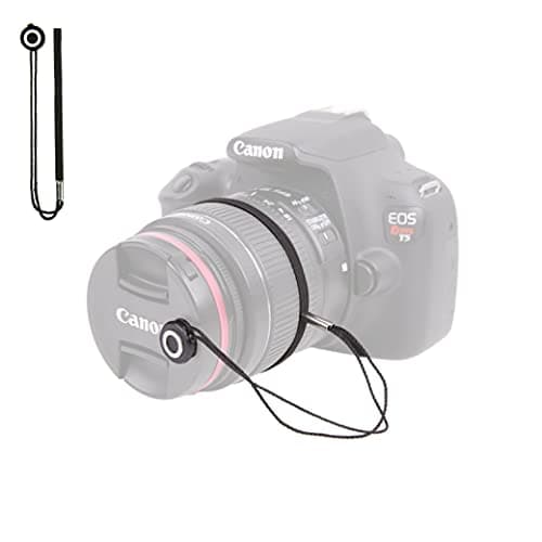 Foto&Tech Camera Lens Cap Leash with Elastic String, Compatible with Universal DSLR SLR Evil Mirrorless Cameras Video (1 Piece)