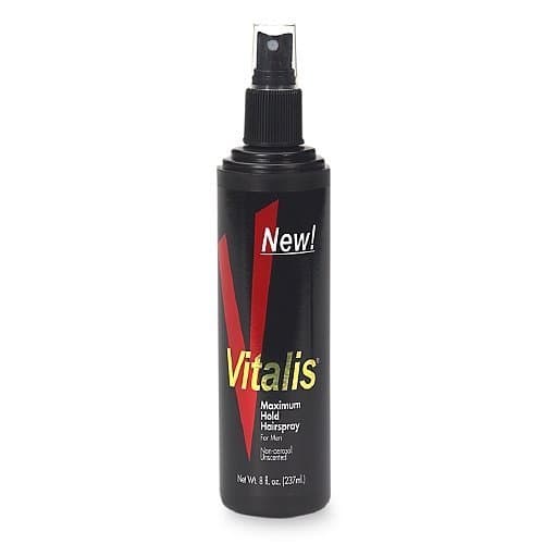 Vitalis Maximum Hold Hairspray for Men, Pump, Unscented 8 fl oz Pack of (3)