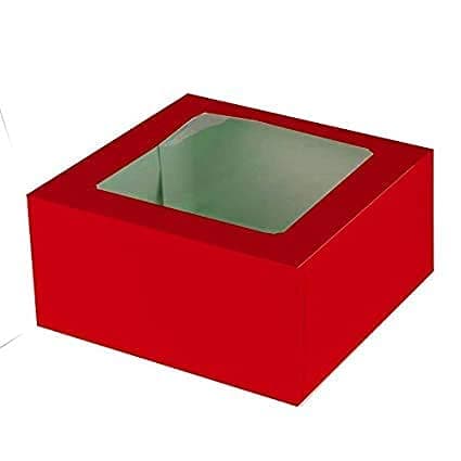 EPARTY-10 inch 15 PCS RED Cardboard Bakery Packaging for Cupcake, Cookies and Pastry, Auto-Popup Restaurant Containers PVC Display Window, Portable Birthday Party Candy Boxes 10*10*.5inch,Pack of1 5