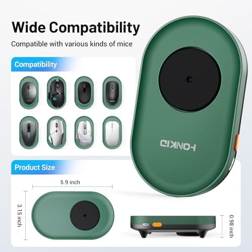 HONKID Mouse Jiggler Mover with ON/Off Switch and USB Port,Driver-Free and No Software Needed,Simulates Mouse Movement and Prevents Computer Laptop from Going into Sleep,Plug and Play…