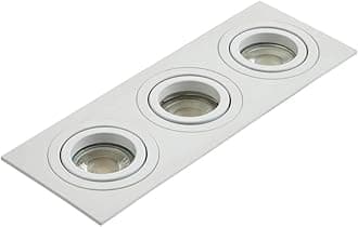 LITECRAFT Evra Recessed Downlight Rectangular Tiltable Triple Spotlight - White