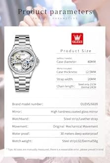 OLEVS Diamond Watches for Men,Business Dress Watch Waterproof Luminous,Male Golden Big Dial Luxury Casual Quartz Analog Watches with Day Date Calendar and Stainless Steel Band