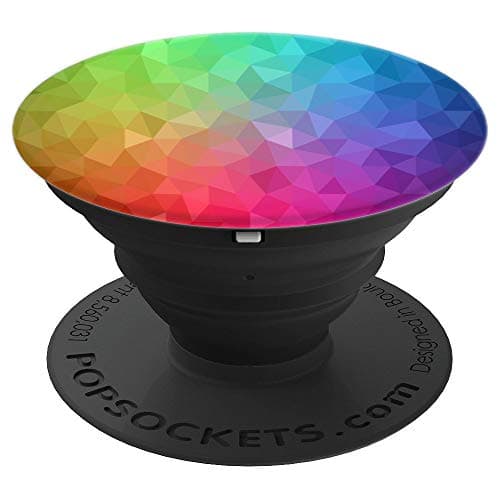 Multicolor Polygonal Triangles | Rainbow Geometric Origami PopSockets PopGrip: Swappable Grip for Phones & Tablets