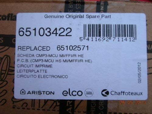 Ariston Microgenus HE 24 28 32 MFFI & System 24 RFFI PCB 65103422 Was 65102571