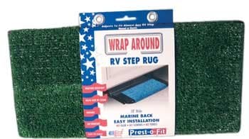RV Wrap Around Step Rug 18-inch, Green (Easy Install)