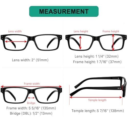 Eyekepper Vintage Reading Glasses for Men - 5 Pack Spring Hinges Classic Readers