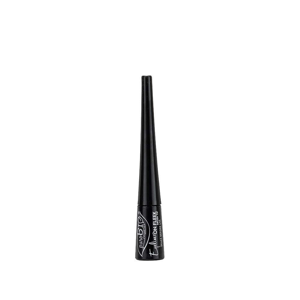 PuroBio On Fleek Brush Tip Eyeliner, Black