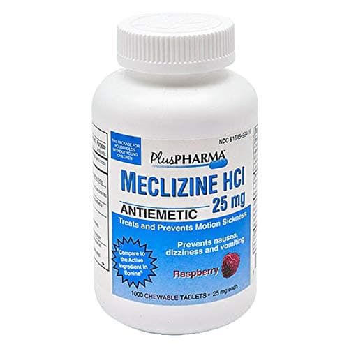 Meclizine Hcl 25mg 1000 Chewable Tablets