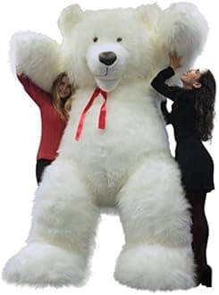 Big Plush 9 Foot Giant White Teddy Bear Soft Plush 108 Inches Huge Stuffed Animal Gigantic Gift Made in USA, Packaged in Enormous Sturdy Box via 18 Wheeler Freight